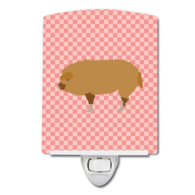 Hungarian Mangalica Pig Check Ceramic Night Light