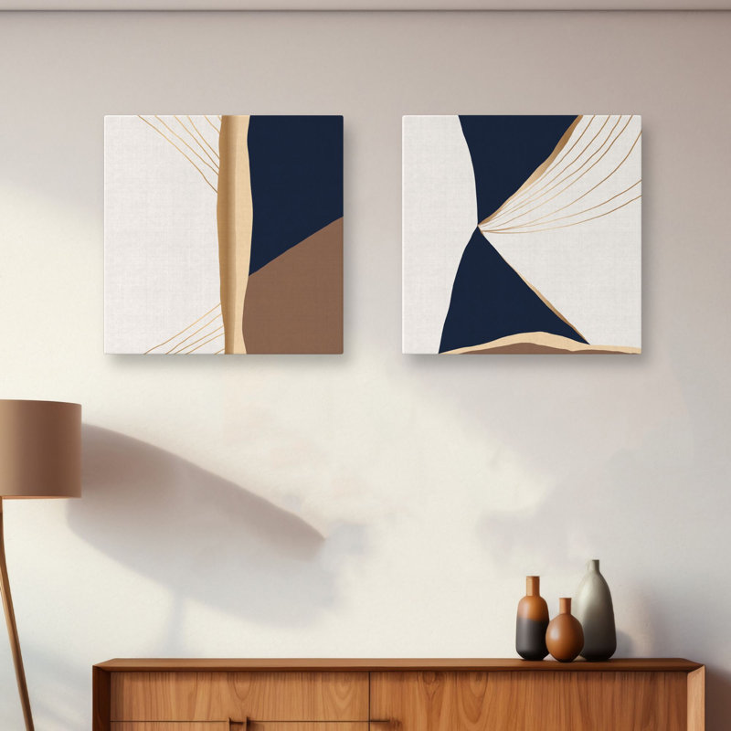 Elegant Decorative Canvas Paintings (2 Pieces), 15.8 x 15.8 Inches Each | 100% Canvas with 100% Wooden Frame | Perfect for Living Room or Bedroom Decor, Eye-Catching Art for Modern Spaces