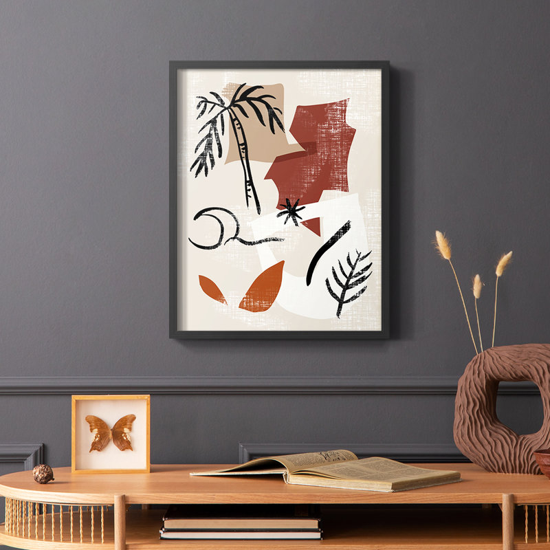 «Soft Palms I», reproduction encadrée - bois massif, H 10 po x l 8 po, Noir