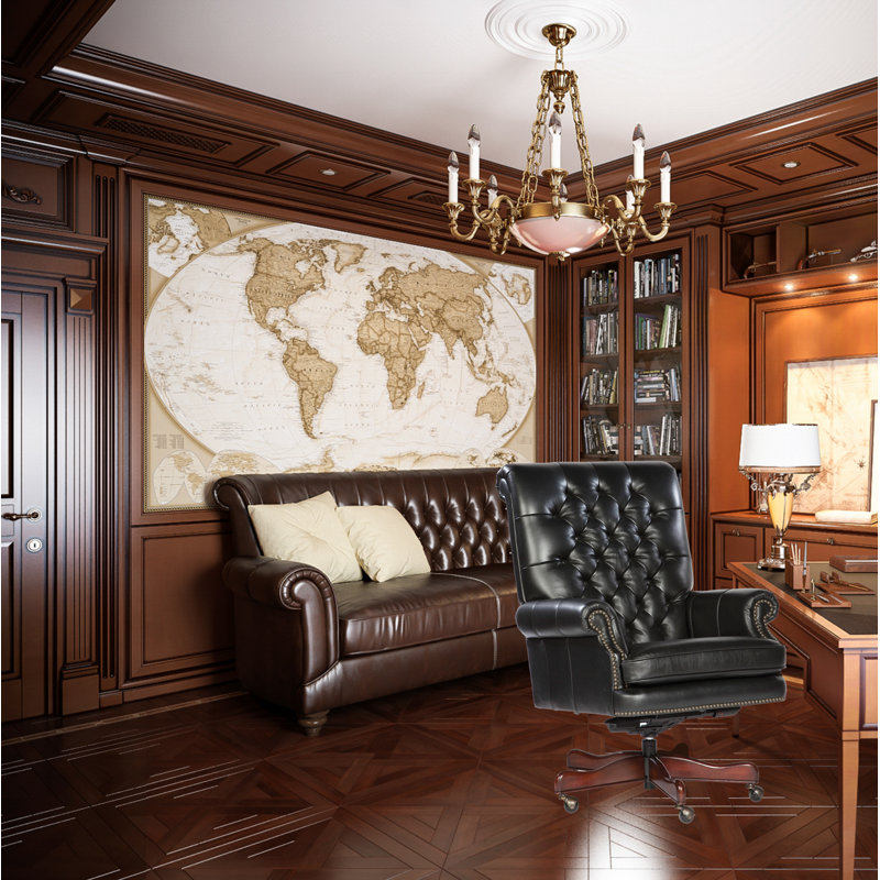 Fauteuil pivotant inclinable en cuir Office, Noir