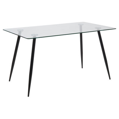 Duwayne Glass Top Metal Base Dining Table