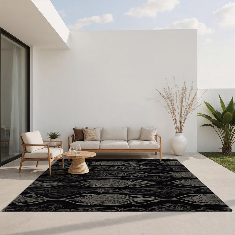 Tapis intérieur et extérieur Gothic Petals, Rectangle 5 pi x 7 pi