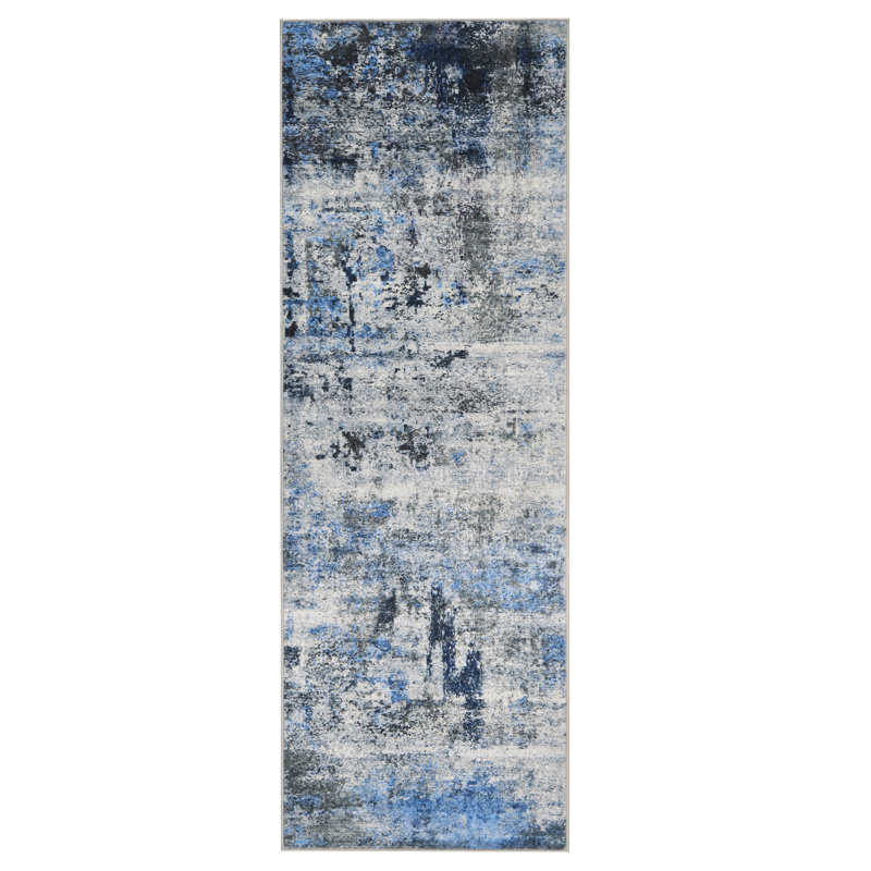 lxt-Area Rugs for Living Room Modern Abstract Washable Area Rug Non-Slip Mark Resistant Carpet for Bedroom Patio, Blue