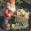 Statue de jardin 17 po avec brouette