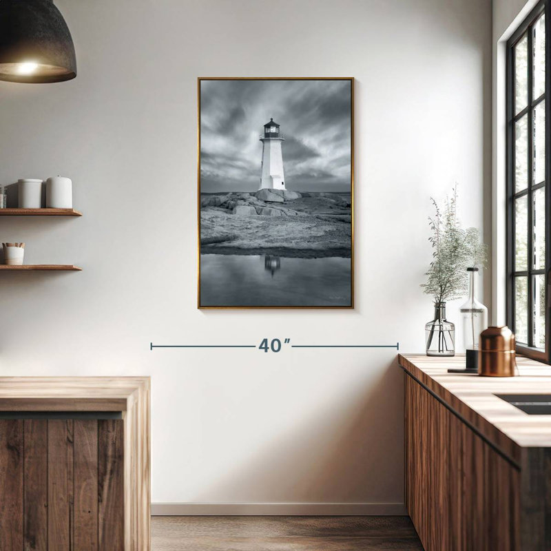 Vue au bord de la mer I, Cadre flottant doré, 25" x 37"