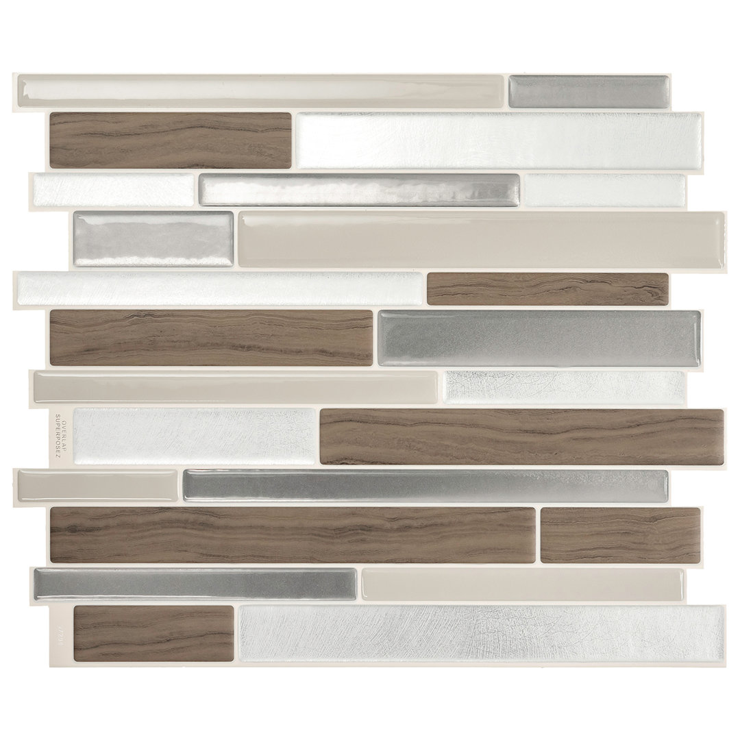 Peel and Stick Gel Backsplash Tile Milano 12" x 10" (Set of 4) Smart Tiles 