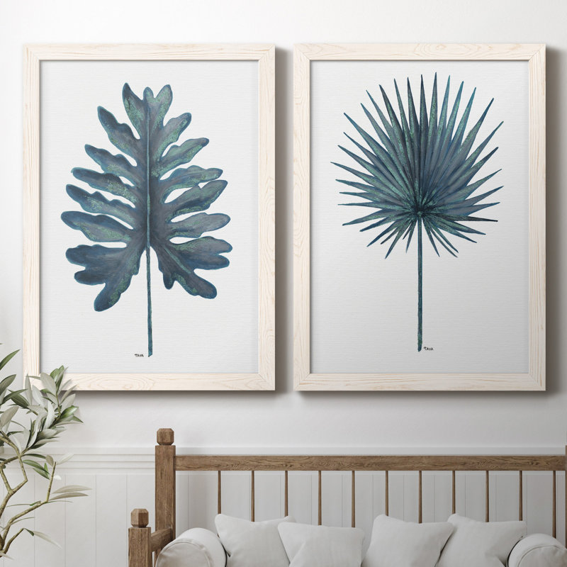«Blue Oasis I», ensemble de 2 reproductions d'art, H 37,5 po x l 55 po x P 1,5 po, Toile blanche encadrée, Pas de tapis