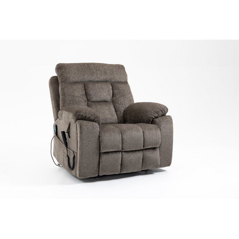Old Age Electric Lift Chair, Flat High Density Foam Electric Sofa, With Heating And Massage Functions, Dark Brown Chenille