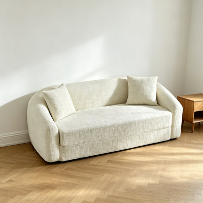 Compressed Sofa in a Box, Convertible Chenille Sofa with High-Density Foam, Space-Saving Modern Sofa Chaise Lounge, No Assembly Required