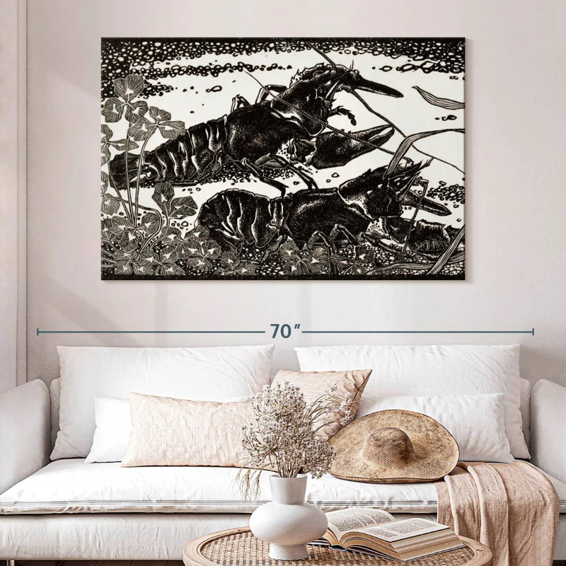 Two Crayfish, 34" H x 51" W