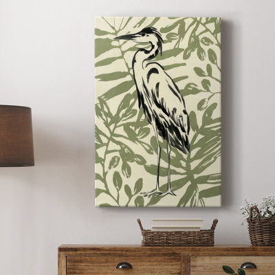 Retro Parlor Heron IV -Gallery Wrapped Cavas