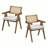 Wooden Frame Upholstered Dining Chairs Set of 2