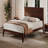 Mid-Century Modern Full Size 12 Inch Bamboo Wood Platform Bed With Wood Slat Metal Support, No Box Spring Needed, Easy Assembly, Chocolate-649038830-649038829