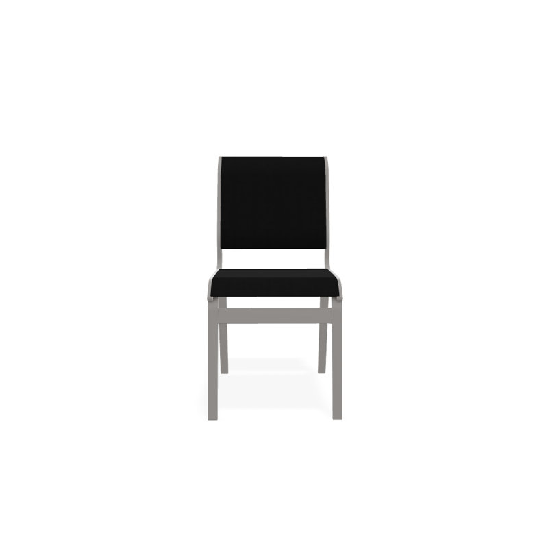 Chaise d'appoint de salle à manger Hiraku, Noir 5D Sunbrella®, Gris chaleureux texturé