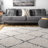 Mansel Trellis Area Rug for Living Room Bedroom Dining Room, Off White/Charcoal-2034516237