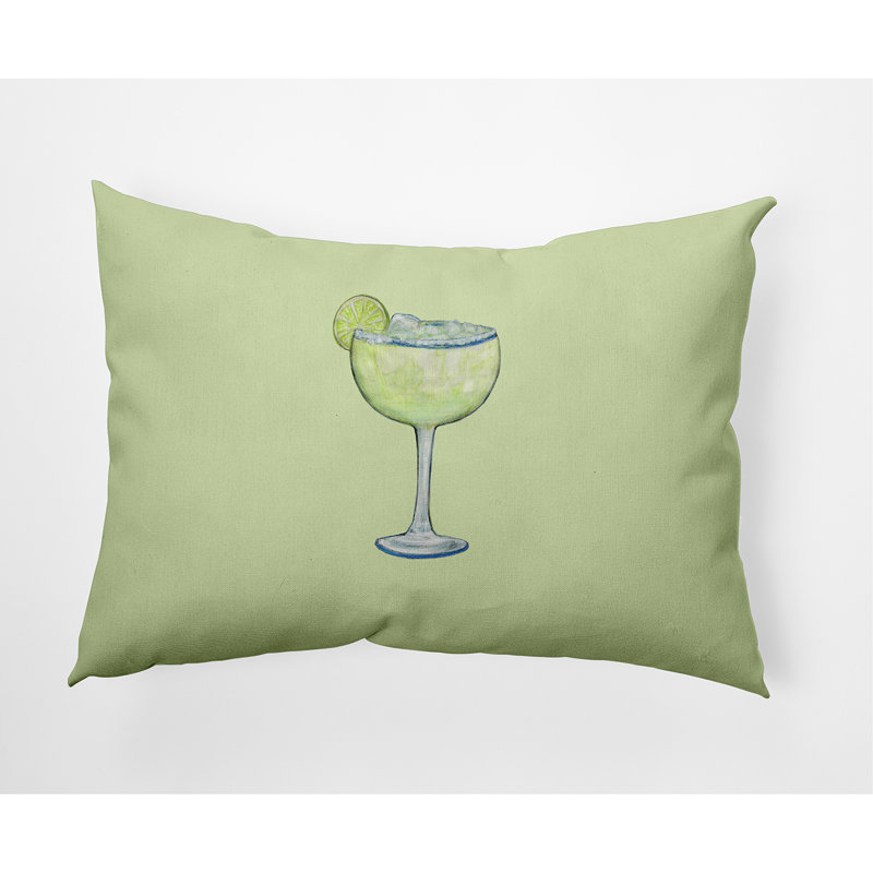 Margarita Reversible Throw Pillow, Light Green