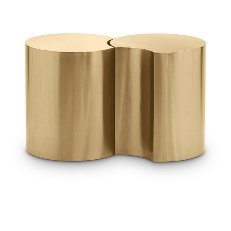 Ismah Iron Top End Table Set, Gold, 20" H x 33.5" W x 18" D