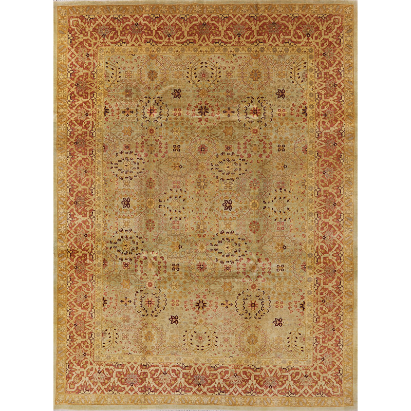 Tapis oriental jaune / brun Pattinson, Rectangle 8 pi x 12 pi