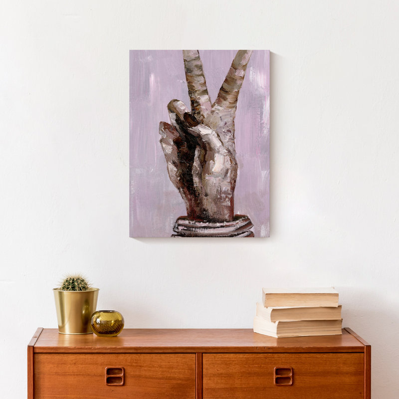 Signe de paix sur toile, H 16 po x l 12 po x P 1,25 po