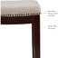 Tabouret de comptoir 24 po, siège beige avec pieds en noyer foncé