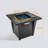 Ciersten Square Steel Propane Fire Pit Table with Lid