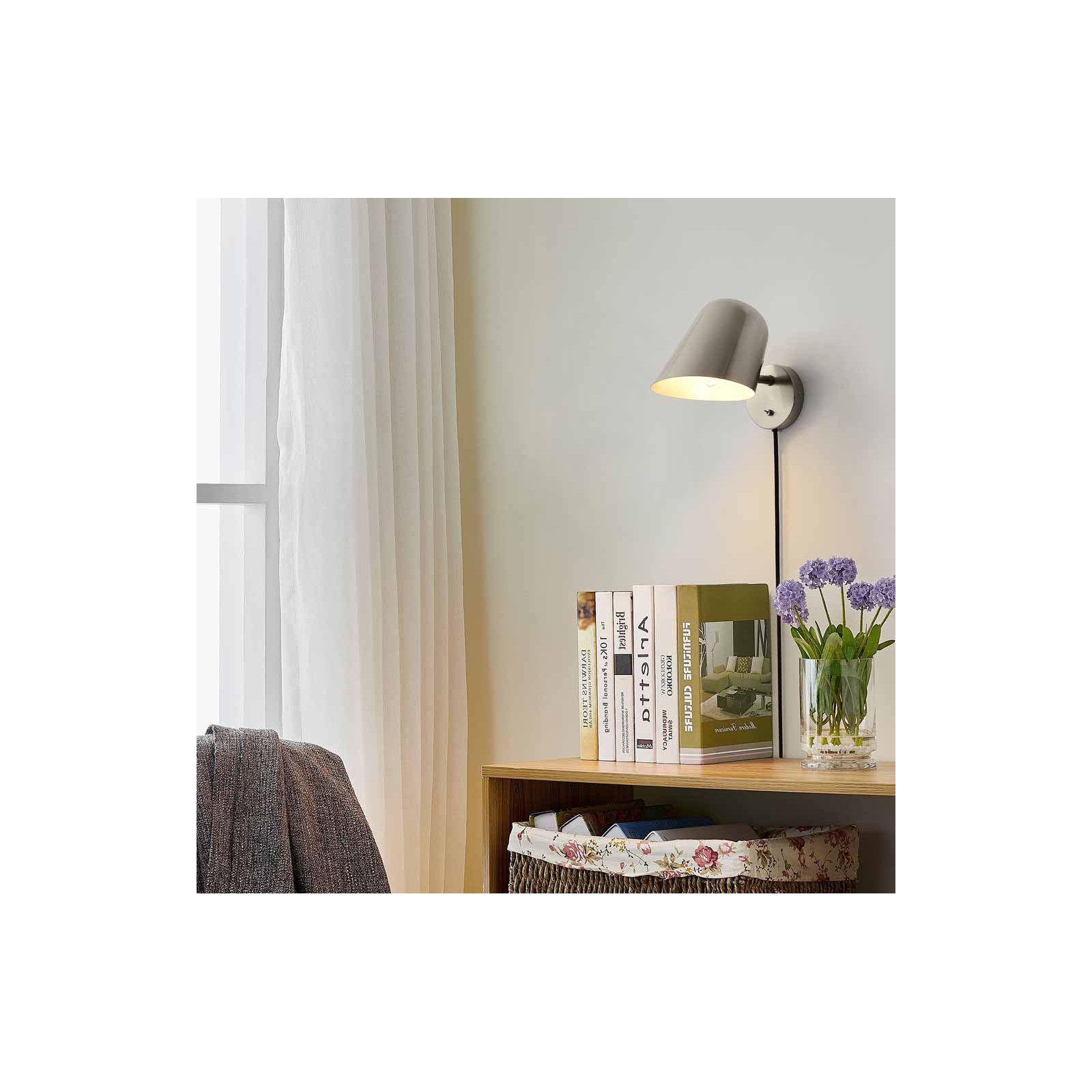Culver Wall Sconce - plug-in, Satin Nickel