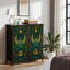Commode 4 tiroirs pour chambre à coucher, commode étroite, plateau en bois et structure en fer de travail 18 po x 37,5 po - (l x H)