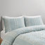 Housse de couette pour lit double / grand en coton, motif à rayures imprimées et attaches de coin à l'intérieur pour 3 pièces de lit, attaches