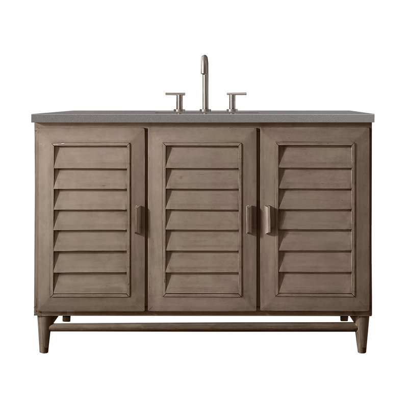 Portland 48'' W Single Vanity, Whitewashed Walnut, Lime Delight, Widespread
