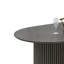 Beny Dining Table, 80 Inch Oval Top, Dual Pedestal Base, Dark Grey Oak