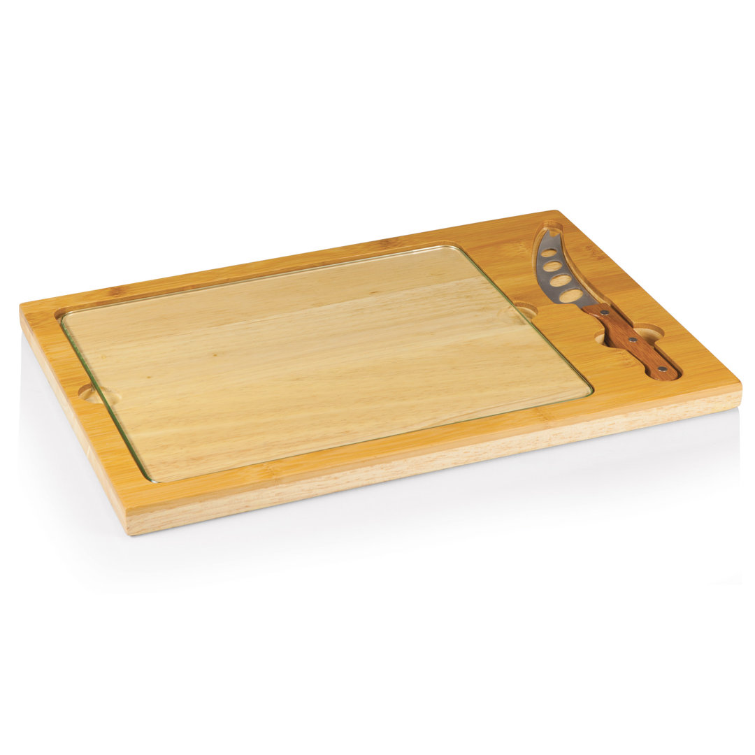 Icon Glass Top Cutting Board & Knife Set, Cheese Boards Charcuterie Boards, Serving Platter Enyeart Millwood Pines
