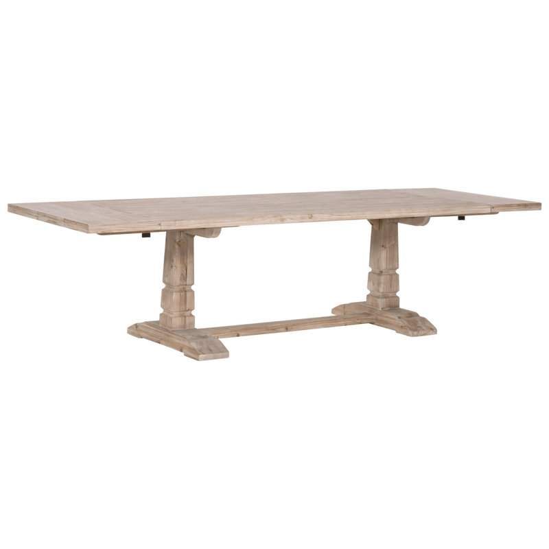 Basit Extendable Pine Solid Wood Base Dining Table