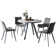 35.4'' Round Dining Table Set, Modern Kitchen Table with 4 Dining Chairs(1 Table 4 Chairs)
