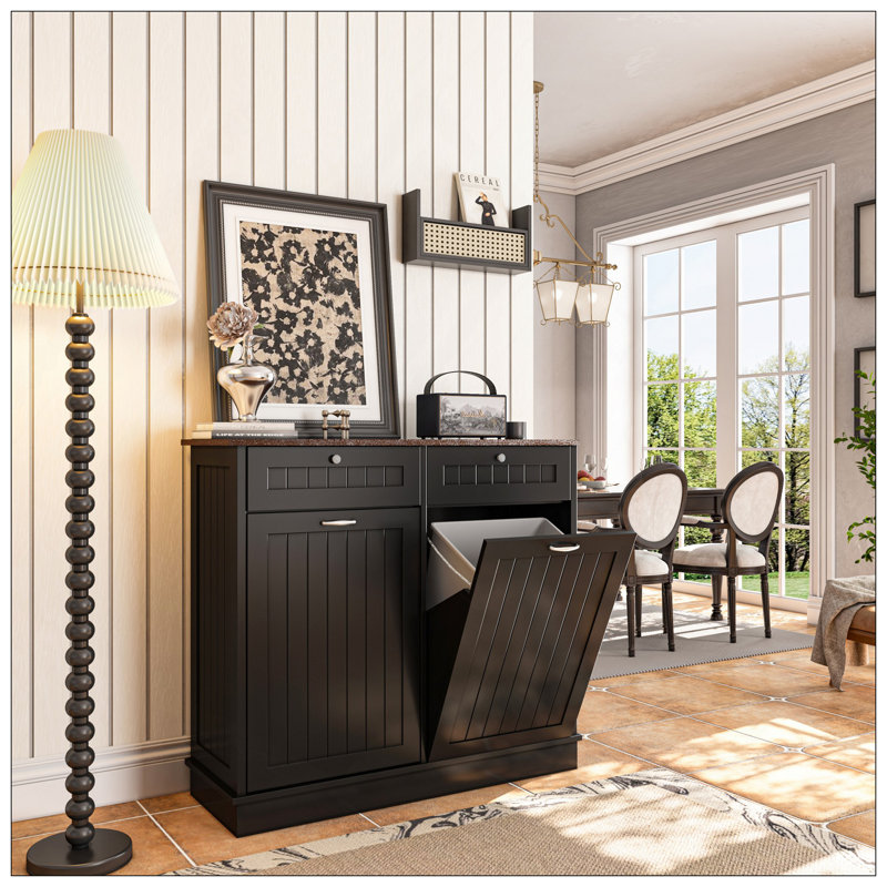 40 po X P 14 po P 36 po Armoire de cuisine noire à 2 tiroirs avec base H inclinable