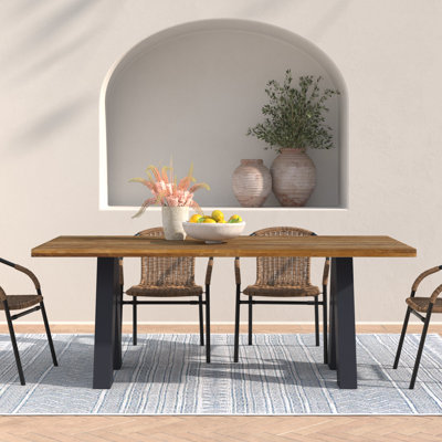 Morrisonville Rectangular Teak Outdoor Dining Table