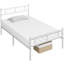 Minimalist Metal Slatted Bed Platform with Arrow Design Headboard-1221307263-1221195390