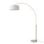 Lampe à arc Float 92 po - laiton patiné, base en marbre blanc, abat-jour en lin blanc, à intensité variable, ampoule incluse-130800409
