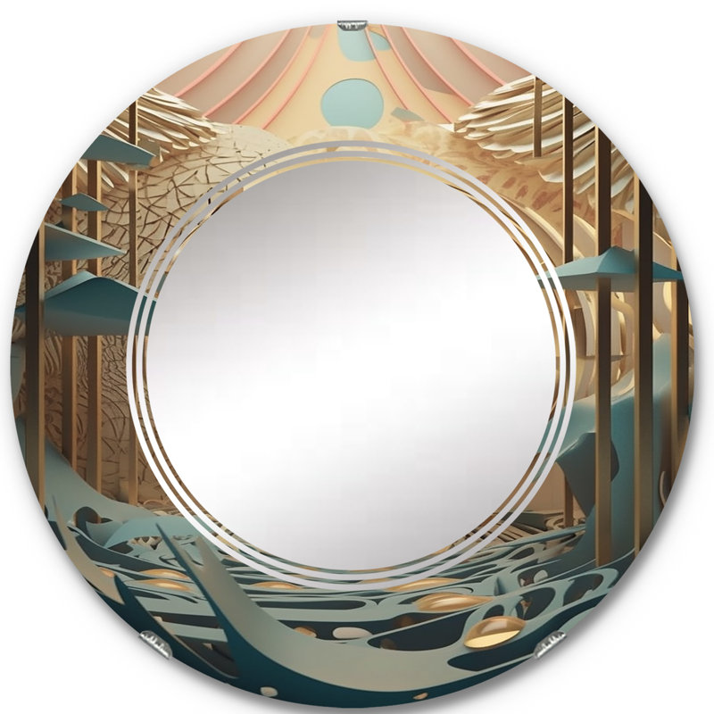 Jalus - Miroir mural moderne rond, 24 po x 24 po
