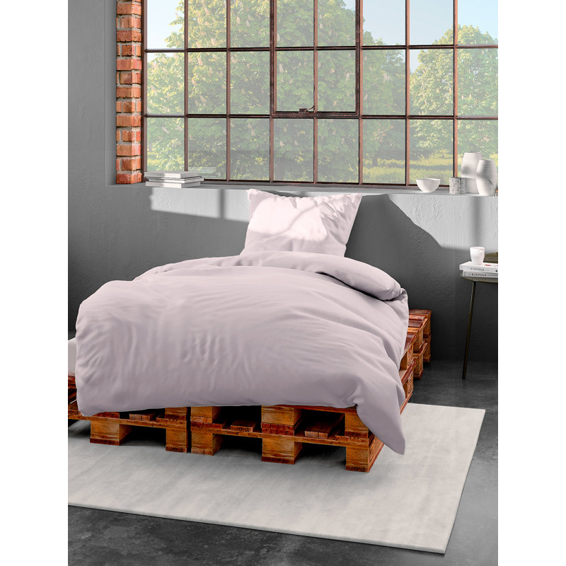Feinbiber Winter-Bettwäsche Blakeley 100% Baumwolle, Pink, 220 x 240 cm - 2 Pillowcase (80 x 80 cm)