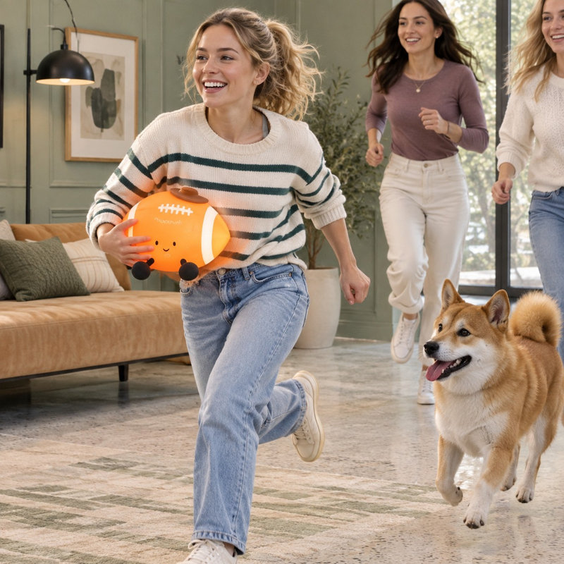 Cette lampe de chevet en silicone souple, en forme de ballon de rugby, offre un éclairage nocturne rechargeable et à intensité variable avec minuterie, idéal pour la décoration des chambres d'enfants et peut également servir de cadeau d'anniversaire.