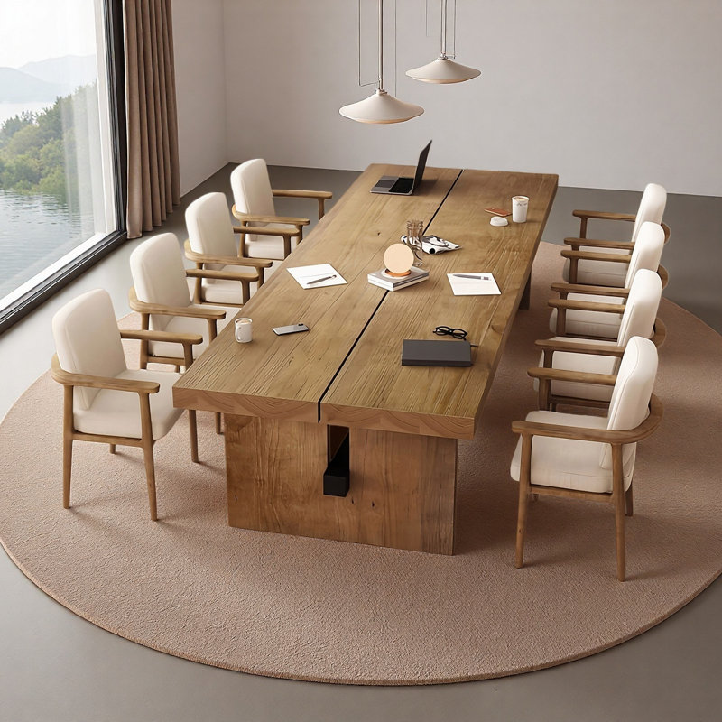 Large Banquet Solid Wood Dining Table, Rectangular Kitchen Dining Table, 29.53"H x 118.11"L x 39.37"W