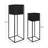 Azuolas 2-Piece Metal Pot Planter Set-536891603