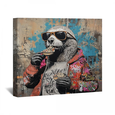 «Cool Otter» sur toile tendue - Décoration murale animal