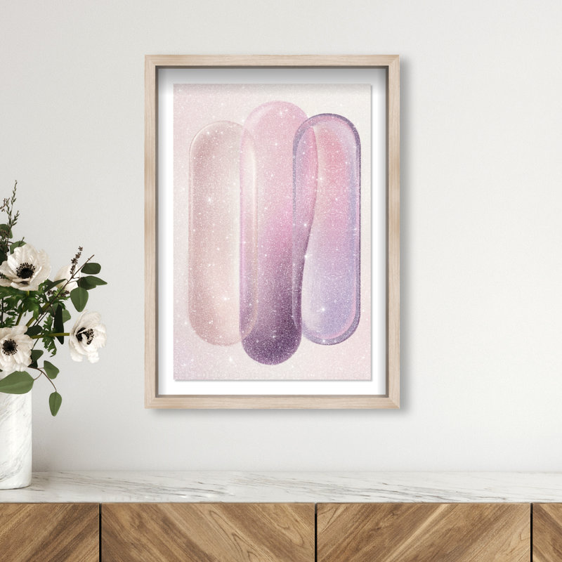 Berry Layers Print by Oliver Gal, 31.5"H x 21.5"W, Natural Oak Shadowbox