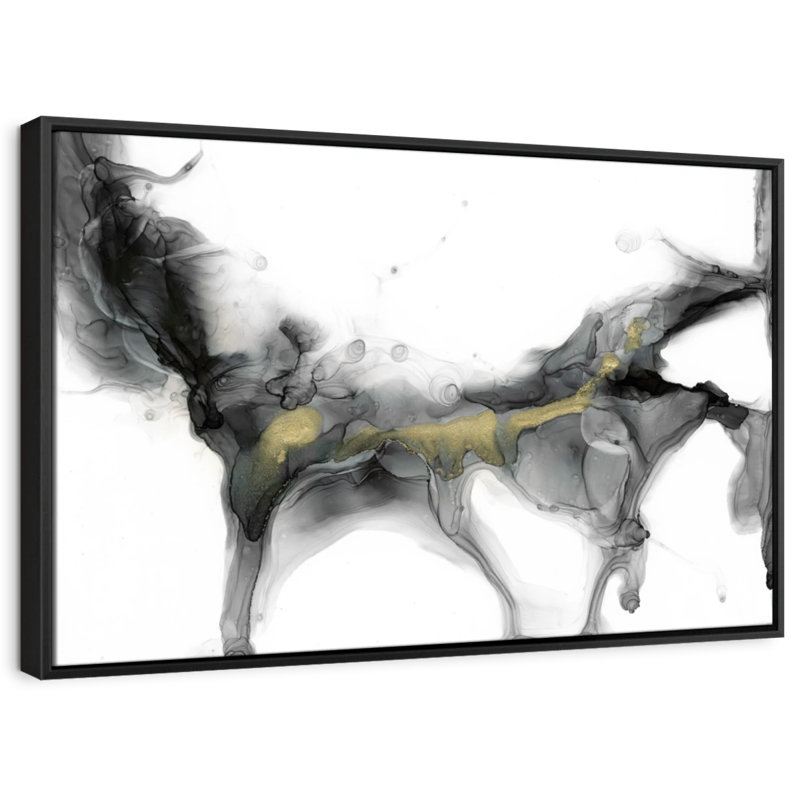 Abstrait «Golden Precipice II», reproduction sur toile, H 9 po x l 13 po