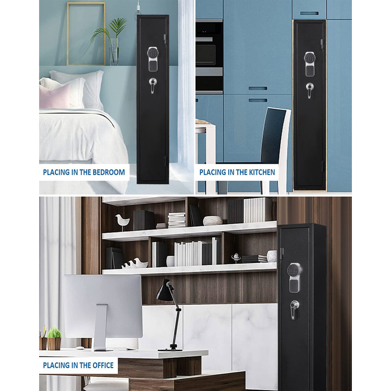 Kaer Black Steel Dual Lock Gun Safe with Shelves