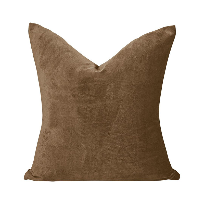 Matte Velvet Cushion Cover - 1 Pc, Antique Brass, 61cm x 61cm