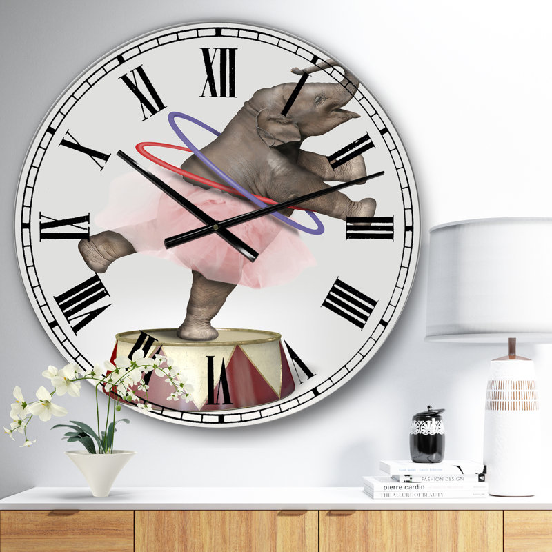Horloge murale moderne surdimensionnée Circus Elephant, Petit