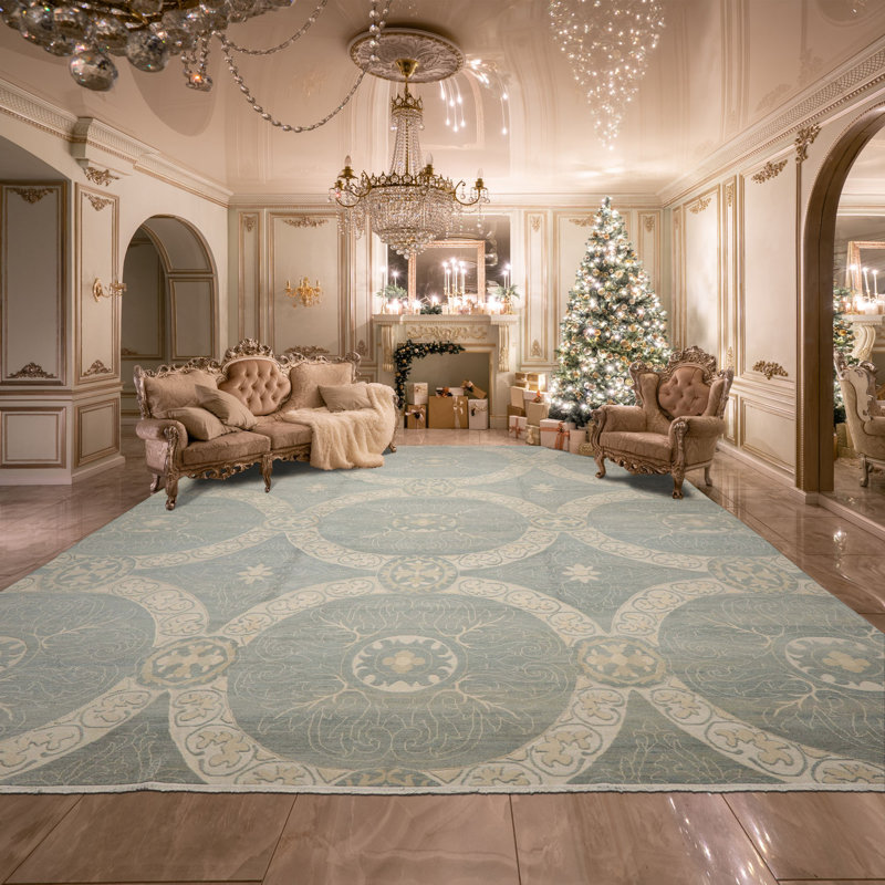 Tapis en laine noué à la main 11 pi 9 po x 15 pi 3 po