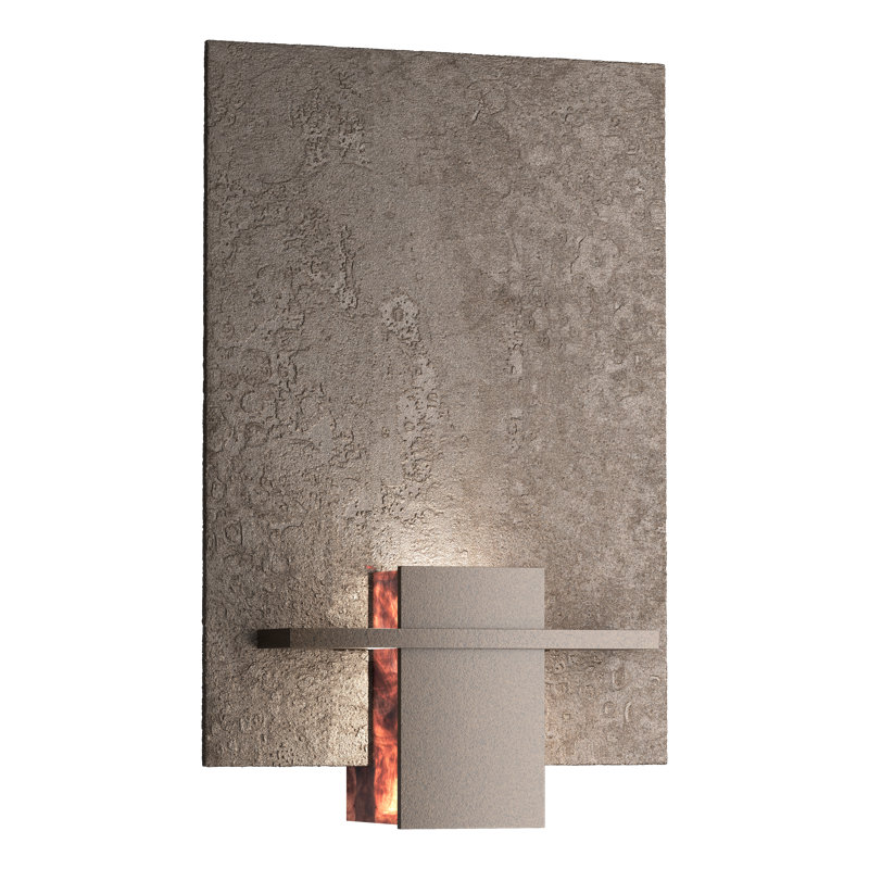 Applique murale encastrée 1 lumière Aperture, Verre topaze, Bronze huilé